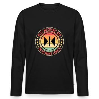 Elevator mechanic Elevator fitter father - Men's Premium Organic Long Sleeve Shirt - black - Front - Nico (187cm)