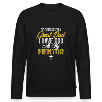 God is my mentor Christian Father's Day - Men's Premium Organic Long Sleeve Shirt - black - Front - Nico (187cm)