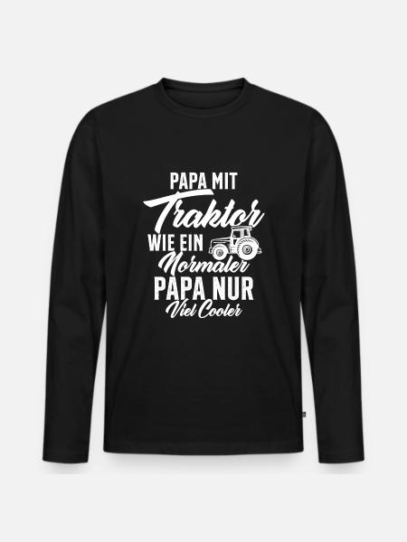 Tracteur Papa nit comme un - T-shirt manches longues Premium bio Homme - noir