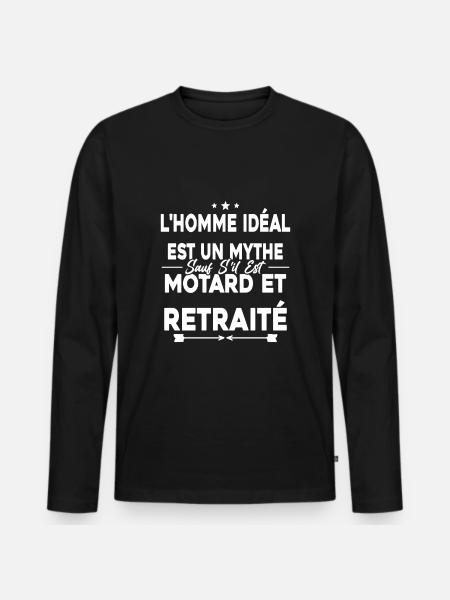 Retired Biker Retired Motorcycle Gift - Men's Premium Organic Long Sleeve Shirt - black
