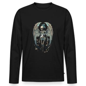 Fairy Skeleton Gothic Grunge Fairycore - Men's Premium Organic Long Sleeve Shirt - black - Front - Nico (187cm)