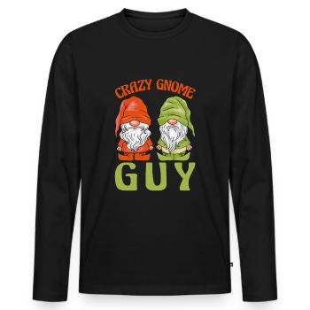 Gartenzwerge Gartenzwerge Crazy Gnome Guy - Männer Premium Bio Langarmshirt - Schwarz - Vorne - Nico (187cm)