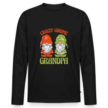 Gartenzwerg Opa Gartenzwerge Crazy Gnome Grandpa - Männer Premium Bio Langarmshirt - Schwarz - Vorne - Nico (187cm)