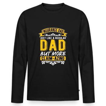 Assurance vendeur d’assurance - T-shirt manches longues Premium bio Homme - noir - Devant - Nico (187cm)