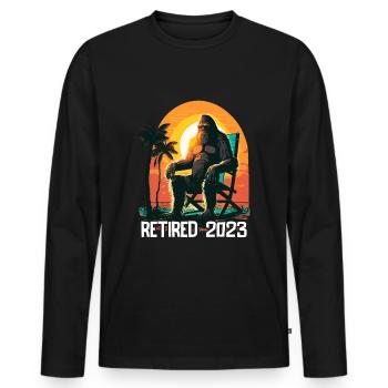 Retraite retirée 2023 - T-shirt manches longues Premium bio Homme - noir - Devant - Nico (187cm)