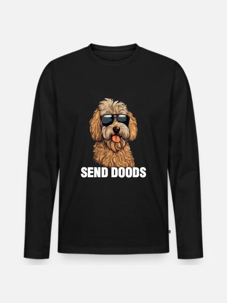 Goldendoodle Send Doods - Männer Premium Bio Langarmshirt - Schwarz