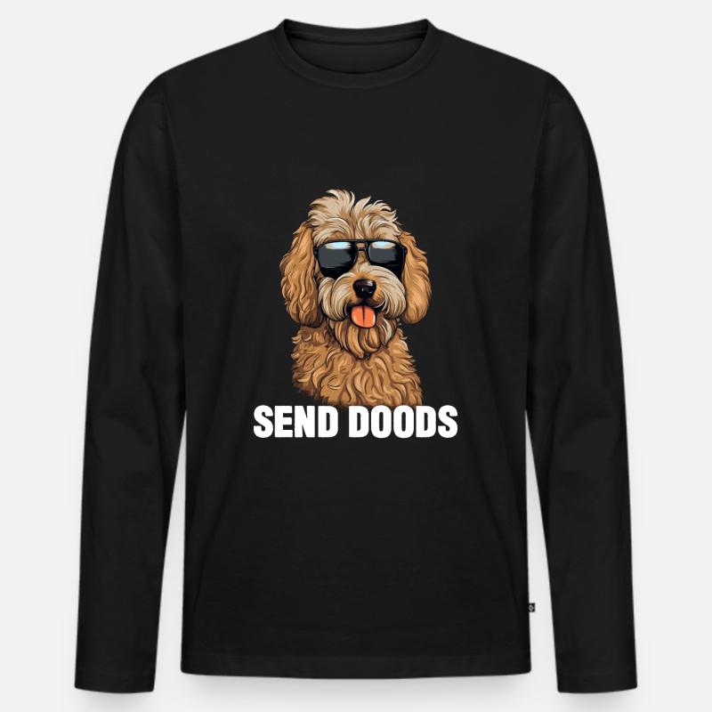 Goldendoodle Send Doods - Männer Premium Bio Langarmshirt - Schwarz
