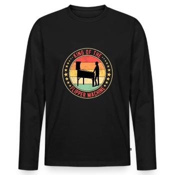 Pinball Pinball Player - Men's Premium Organic Long Sleeve Shirt - black - Front - Nico (187cm)