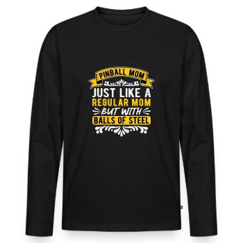 Pinball Pinball Mère - T-shirt manches longues Premium bio Homme - noir - Devant - Nico (187cm)