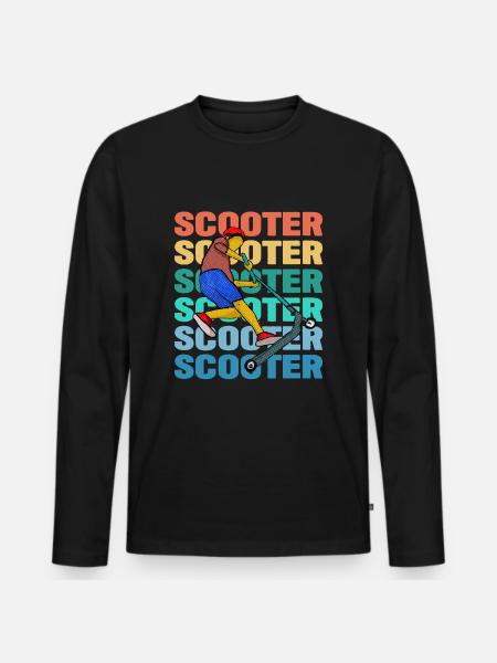 Scootering bunt - Männer Premium Bio Langarmshirt - Schwarz