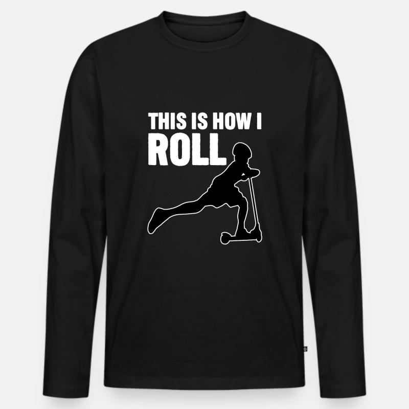 Rollerfahren So rolle ich - Männer Premium Bio Langarmshirt - Schwarz