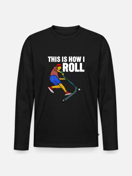 Rollerfahren So rolle ich - Männer Premium Bio Langarmshirt - Schwarz