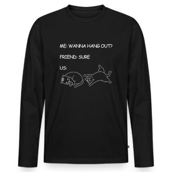 Katzen memes Freunde lustig - Männer Premium Bio Langarmshirt - Schwarz - Vorne - Nico (187cm)