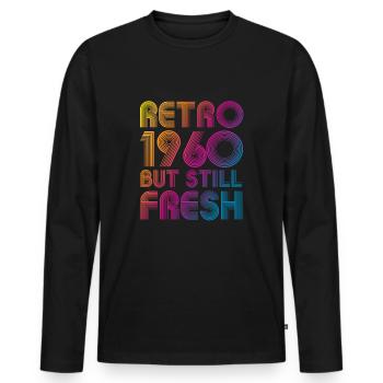 Millésime 1960 - T-shirt manches longues Premium bio Homme - noir - Devant - Nico (187cm)