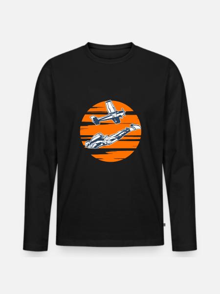 Skydiving Skydiver Sunset - Men's Premium Organic Long Sleeve Shirt - black
