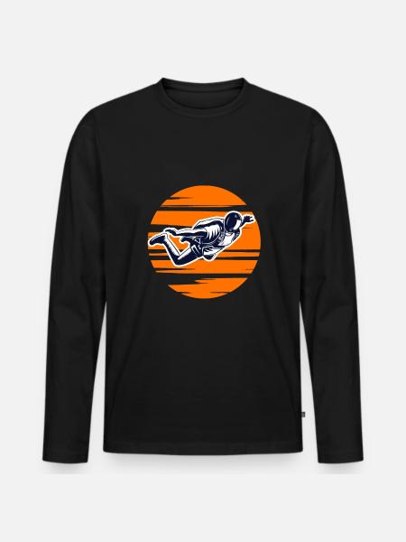 Skydiving Skydiver Sunset - Men's Premium Organic Long Sleeve Shirt - black