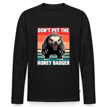 Honey Badger Dont Pet The Honey Badger - Men's Premium Organic Long Sleeve Shirt - black - Front - Nico (187cm)