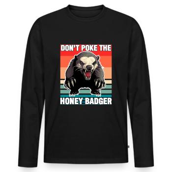 Honey Badger Dont Poke The Honey Badger - Men's Premium Organic Long Sleeve Shirt - black - Front - Nico (187cm)