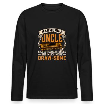 Harmonica harmonica player - Men's Premium Organic Long Sleeve Shirt - black - Front - Nico (187cm)