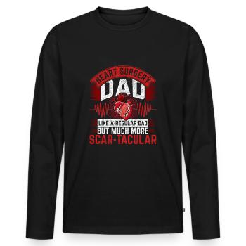 Herzoperation Genesener Herztransplantation Vater - Männer Premium Bio Langarmshirt - Schwarz - Vorne - Nico (187cm)