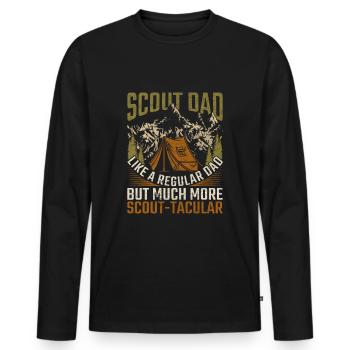 Chef scout Père scout - T-shirt manches longues Premium bio Homme - noir - Devant - Nico (187cm)