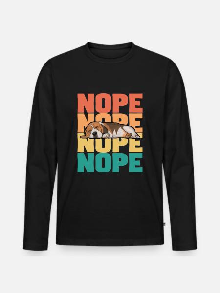 Beagle Dog Nope - Men's Premium Organic Long Sleeve Shirt - black