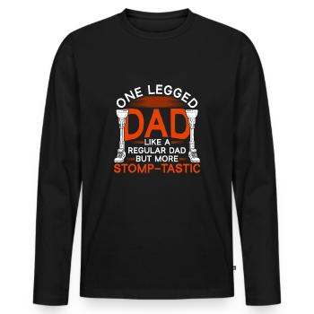 Beinprothese Beinamputierter Vater - Männer Premium Bio Langarmshirt - Schwarz - Vorne - Nico (187cm)