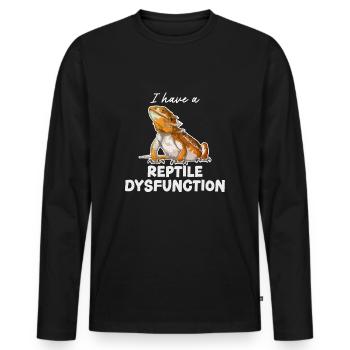 Dragon barbu J’ai un dysfonctionnement de reptile - T-shirt manches longues Premium bio Homme - noir - Devant - Nico (187cm)