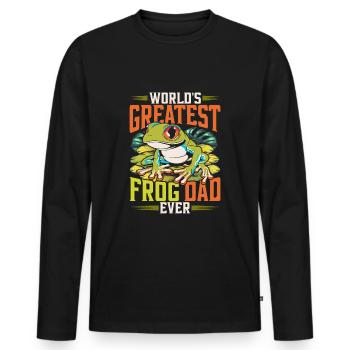 Frog Owner World's Greatest Frog Dad Ever - Men's Premium Organic Long Sleeve Shirt - black - Front - Nico (187cm)