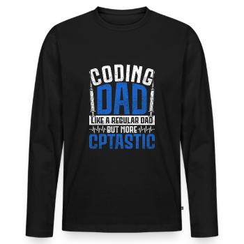 Coding Specialist Medical Encoder Father - Men's Premium Organic Long Sleeve Shirt - black - Front - Nico (187cm)