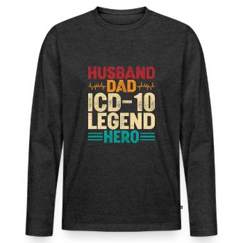 Coding Specialist Medical Encoder Father - Men's Premium Organic Long Sleeve Shirt - heather anthracite - Front - Nico (187cm)