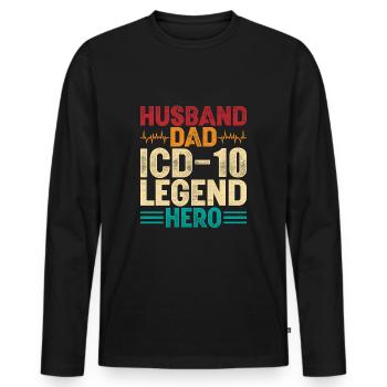 Kodierfachkraft Medizinischer Kodierer Vater - Männer Premium Bio Langarmshirt - Schwarz - Vorne - Nico (187cm)