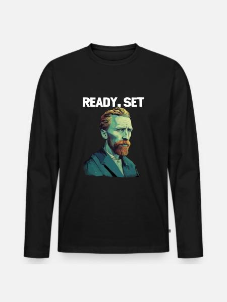 Ready Set Gogh - Men's Premium Organic Long Sleeve Shirt - black