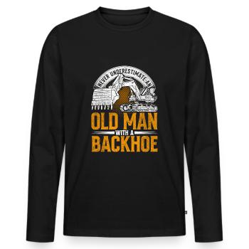 Baggerfahrer Alter Mann - Männer Premium Bio Langarmshirt - Schwarz - Vorne - Nico (187cm)