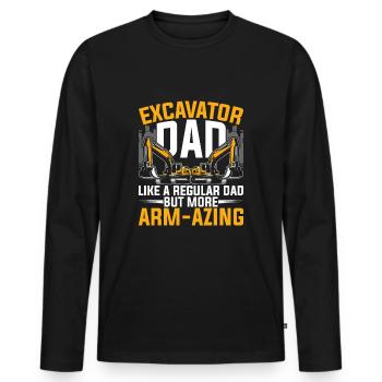Baggerfahrer Vater - Männer Premium Bio Langarmshirt - Schwarz - Vorne - Nico (187cm)
