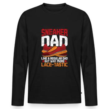 Sneaker Collector Chaussure Collector Père - T-shirt manches longues Premium bio Homme - noir - Devant - Nico (187cm)