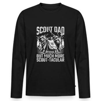Scout Leader Scout Father - Men's Premium Organic Long Sleeve Shirt - black - Front - Nico (187cm)