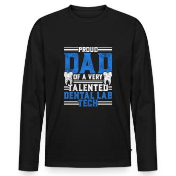 Dental technician dental prosthodontist father - Men's Premium Organic Long Sleeve Shirt - black - Front - Nico (187cm)
