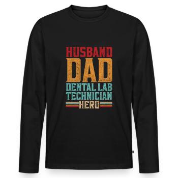 Dental technician dental prosthodontist father - Men's Premium Organic Long Sleeve Shirt - black - Front - Nico (187cm)