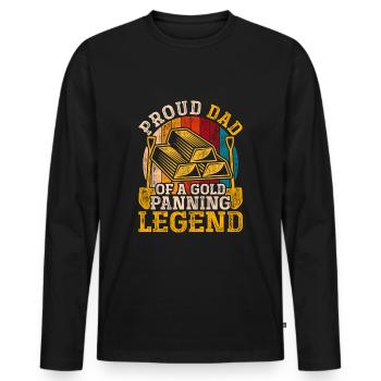 Goldschürfer Goldgräber Goldsucher Vater - Männer Premium Bio Langarmshirt - Schwarz - Vorne - Nico (187cm)