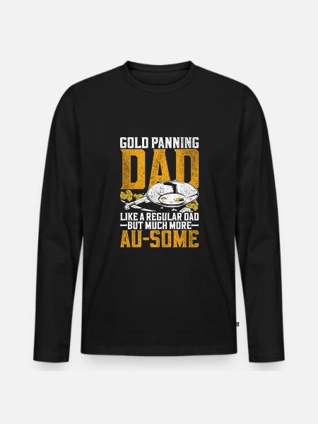 Goldschürfer Goldgräber Goldsucher Vater - Männer Premium Bio Langarmshirt - Schwarz