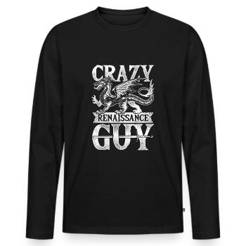 Medieval Festival Crazy Renaissance Guy - Men's Premium Organic Long Sleeve Shirt - black - Front - Nico (187cm)