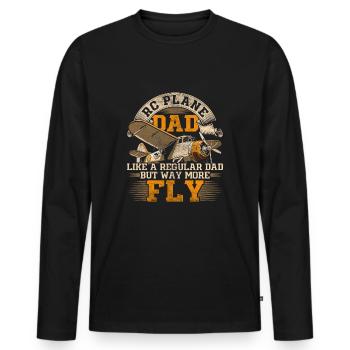 Modellflugzeug Modellflieger Vater - Männer Premium Bio Langarmshirt - Schwarz - Vorne - Nico (187cm)