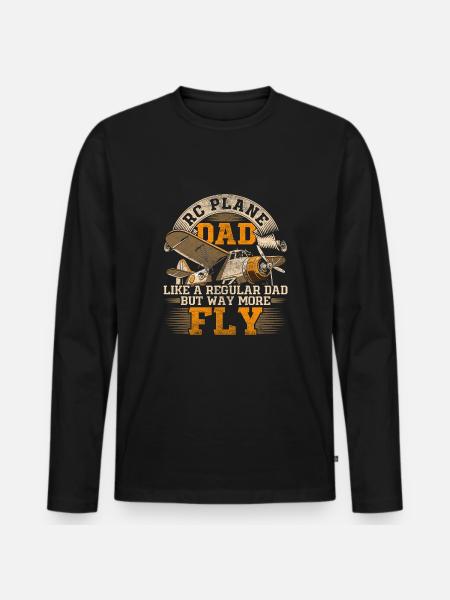 Modellflugzeug Modellflieger Vater - Männer Premium Bio Langarmshirt - Schwarz