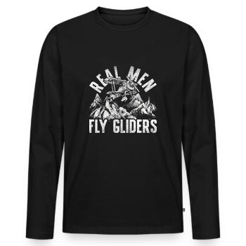 Maquette d’avion Maquette d’avion - T-shirt manches longues Premium bio Homme - noir - Devant - Nico (187cm)