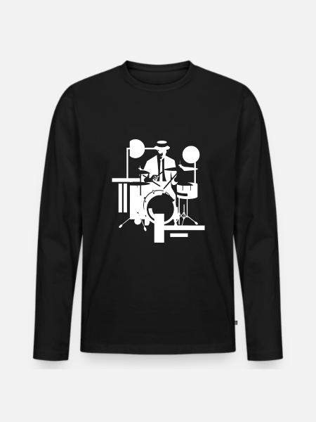 Drummer chill - Männer Premium Bio Langarmshirt - Schwarz