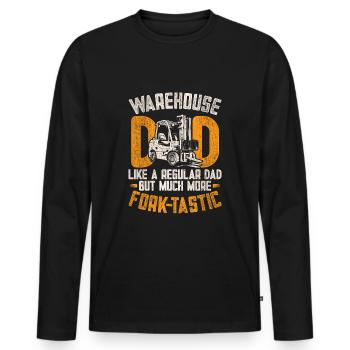 Forklift Driver Forklift Driver Father - Men's Premium Organic Long Sleeve Shirt - black - Front - Nico (187cm)