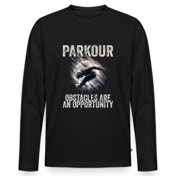 Parkour Obstacles Are An Opportunity - Men's Premium Organic Long Sleeve Shirt - black - Front - Nico (187cm)