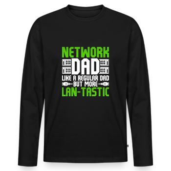 Netzwerkadministrator Network Dad - Männer Premium Bio Langarmshirt - Schwarz - Vorne - Nico (187cm)