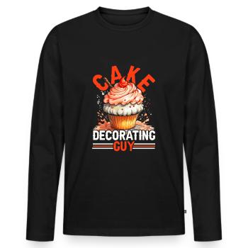 Cake Artist Confectioner Cake Decorating Guy - Men's Premium Organic Long Sleeve Shirt - black - Front - Nico (187cm)